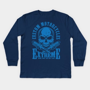 Extreme Custom Motorcycles American Retro Kids Long Sleeve T-Shirt